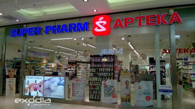 The Super-Pharm drug stores are a combination of pharmacy and cosmetic store