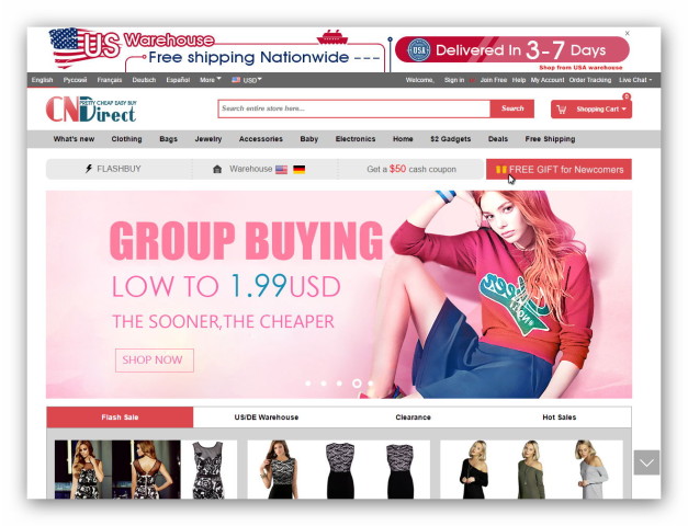 Der chinesiche Online-Store bietet Elektronik, Fashion, Schmuck, Haushaltswaren und günstige Lieferkonditionen.