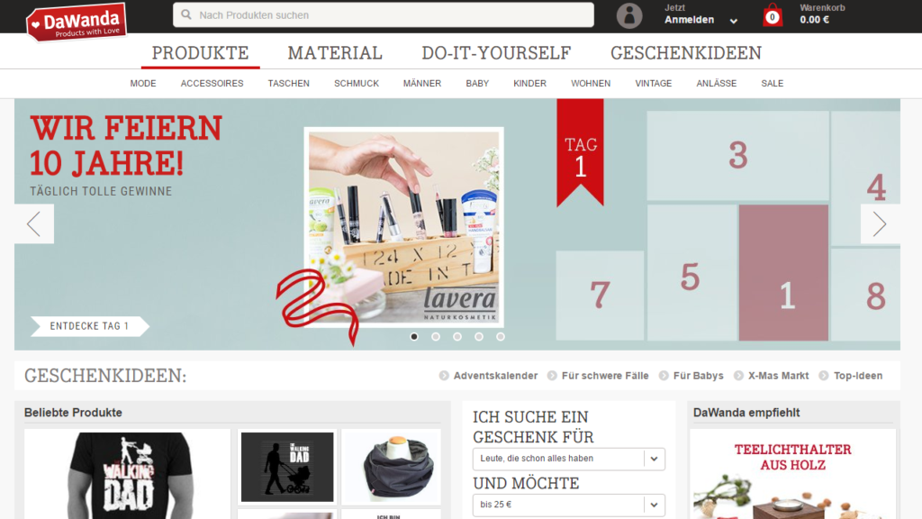 Dawanda niemiecki sklep online z rękodziełem i odzieżą
