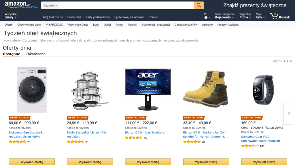 Niemiecki sklep internetowy Amazon 
