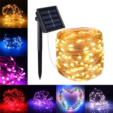 10M 100LED Solar Powered 2 Modes Fairy String Light Party Christmas Lamp Outdoor Garden Decor Outdoor Lighting from Lights & Lighting on banggood.com